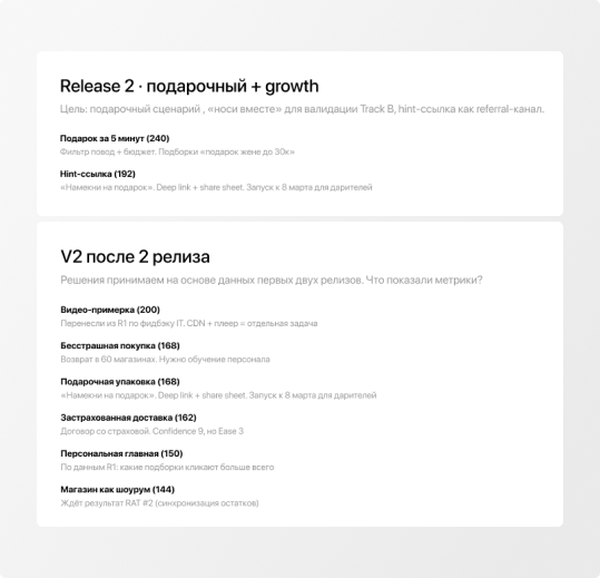 Release 2 — подарочный сценарий и growth